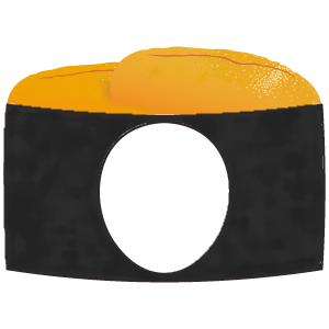 キュウリなし、ウニ軍艦巻きの被り物（丸顔用・サムネイル）