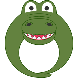 緑色のワニの被り物（丸顔用・サムネイル）