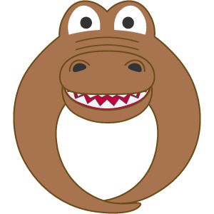 茶色のワニの被り物（面長顔用・サムネイル）