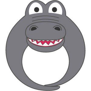 灰色のワニの被り物（丸顔用・サムネイル）