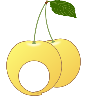 黄色いサクランボの被り物（丸顔一人用・サムネイル）