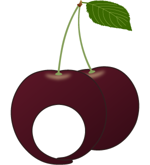 黒いサクランボの被り物（丸顔一人用・サムネイル）