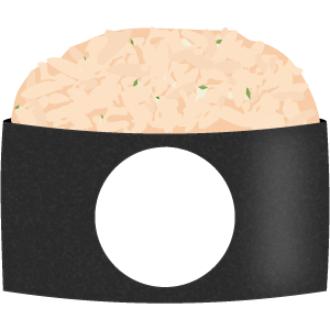 キュウリなしツナサラダ軍艦巻きの被り物（丸顔用・サムネ）