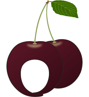 黒いサクランボの被り物（面長顔一人用・サムネイル）