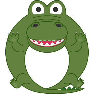 手足の付いたワニの被り物（面長顔用・サムネイル）